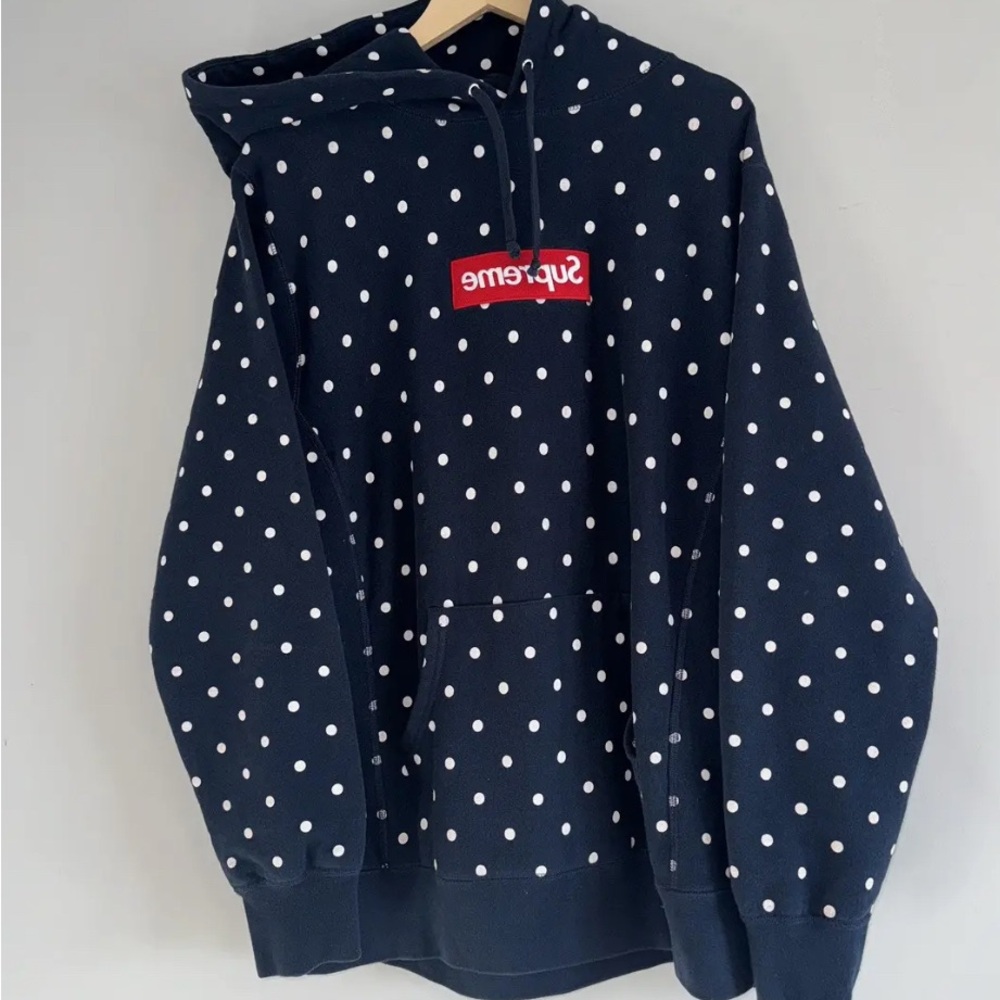 Supreme x Comme Des Garçons Polka Dot Box Logo Hoodie CDG, Authentic (XL)